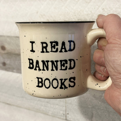 I Read Banned Books Heavy Ceramic Coffee  Mug