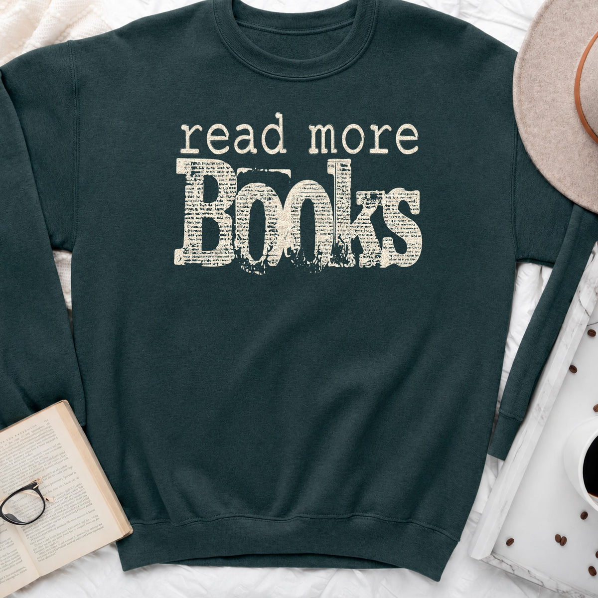 Read More Books Sweatshirt or Hoodie, Simple Bookish Crewneck