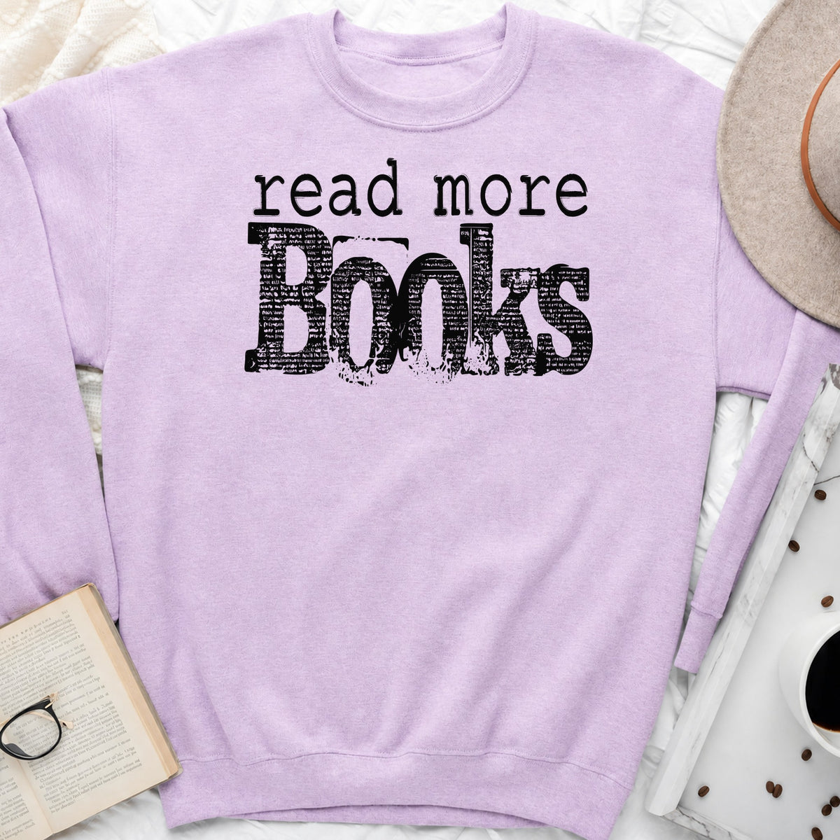 Read More Books Sweatshirt or Hoodie, Simple Bookish Crewneck