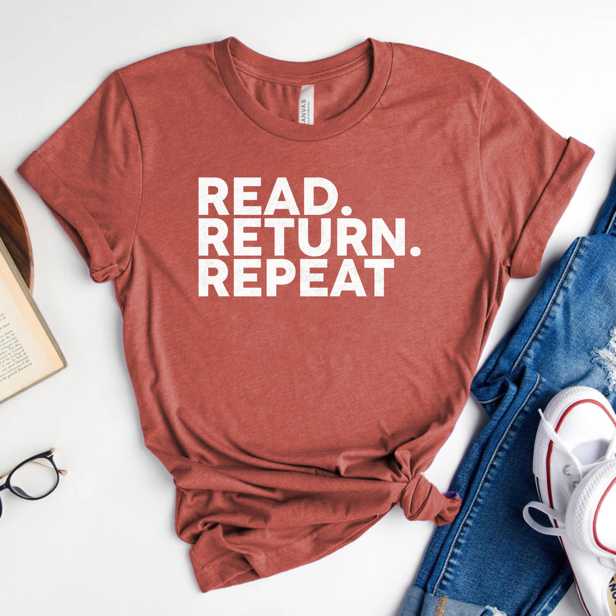 Read Return Repeat Tee, Library Lover Shirt for Readers