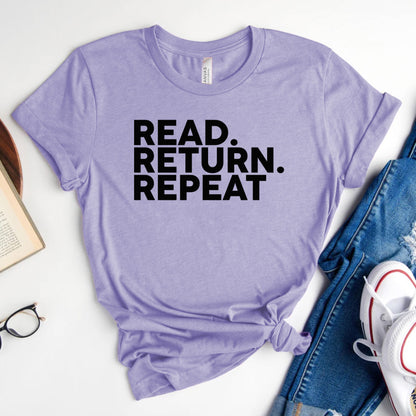 Read Return Repeat Tee, Library Lover Shirt for Readers
