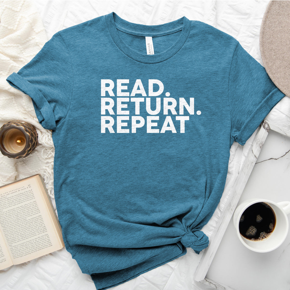 Read Return Repeat Tee, Library Lover Shirt for Readers