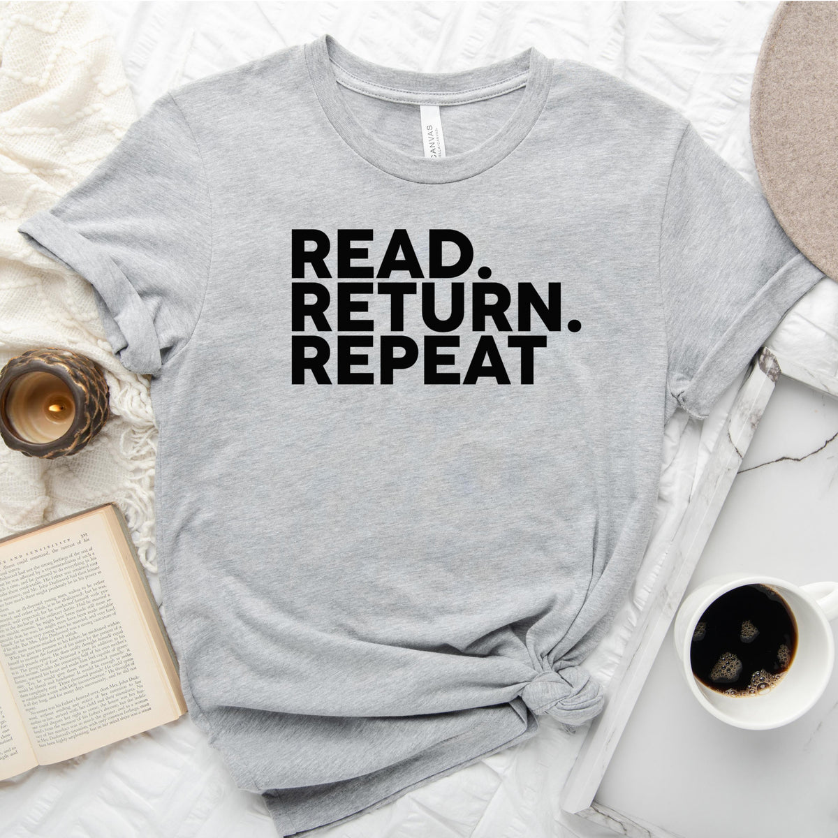 Read Return Repeat Tee, Library Lover Shirt for Readers