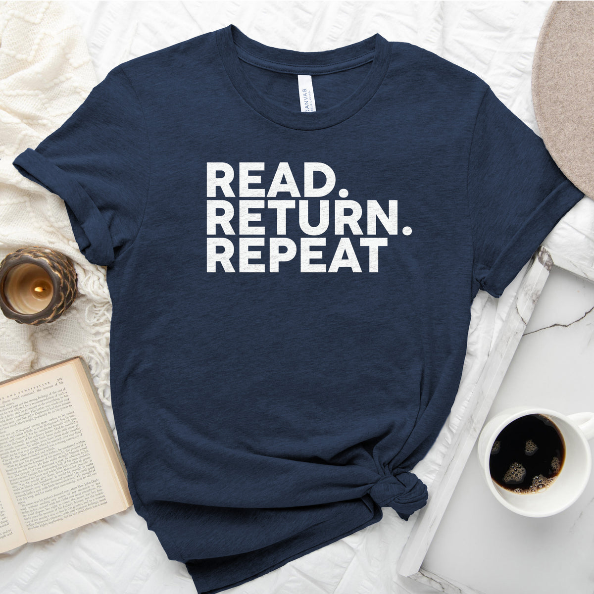 Read Return Repeat Tee, Library Lover Shirt for Readers