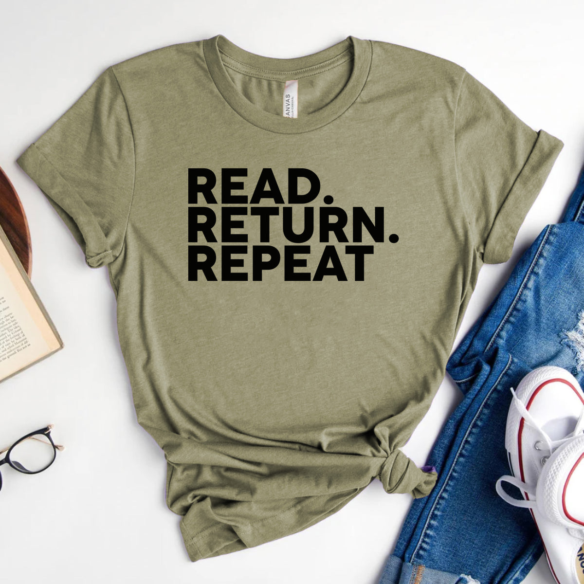 Read Return Repeat Tee, Library Lover Shirt for Readers