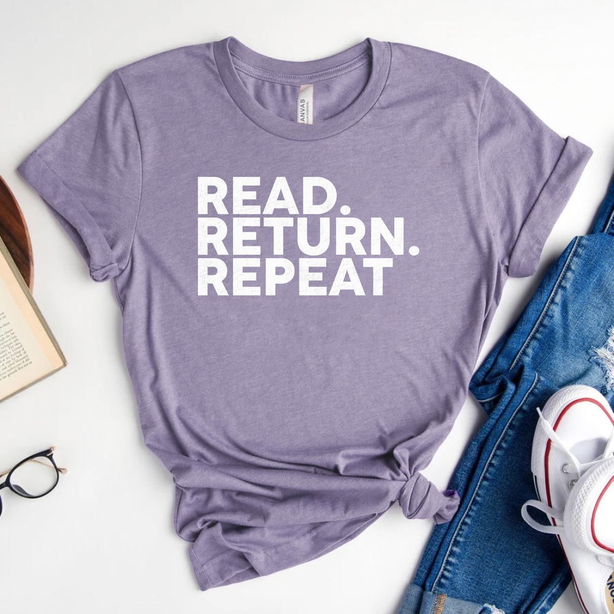 Read Return Repeat Tee, Library Lover Shirt for Readers