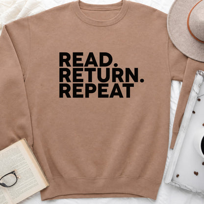 Read Return Repeat Sweatshirt or Hoodie, Library Lover Crewneck