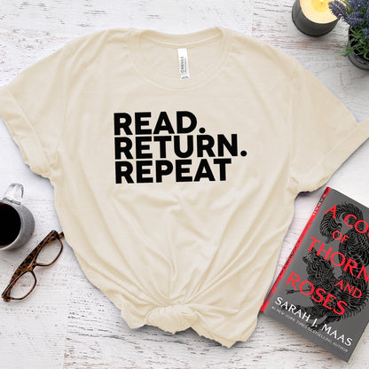 Read Return Repeat Tee, Library Lover Shirt for Readers