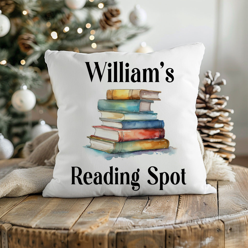 Personalized Reading Spot Pillow – Custom Book Lover Gift with Name