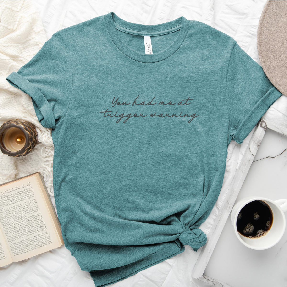 You Had Me at Trigger Warning Tee, Dark Romance Reader Shirt