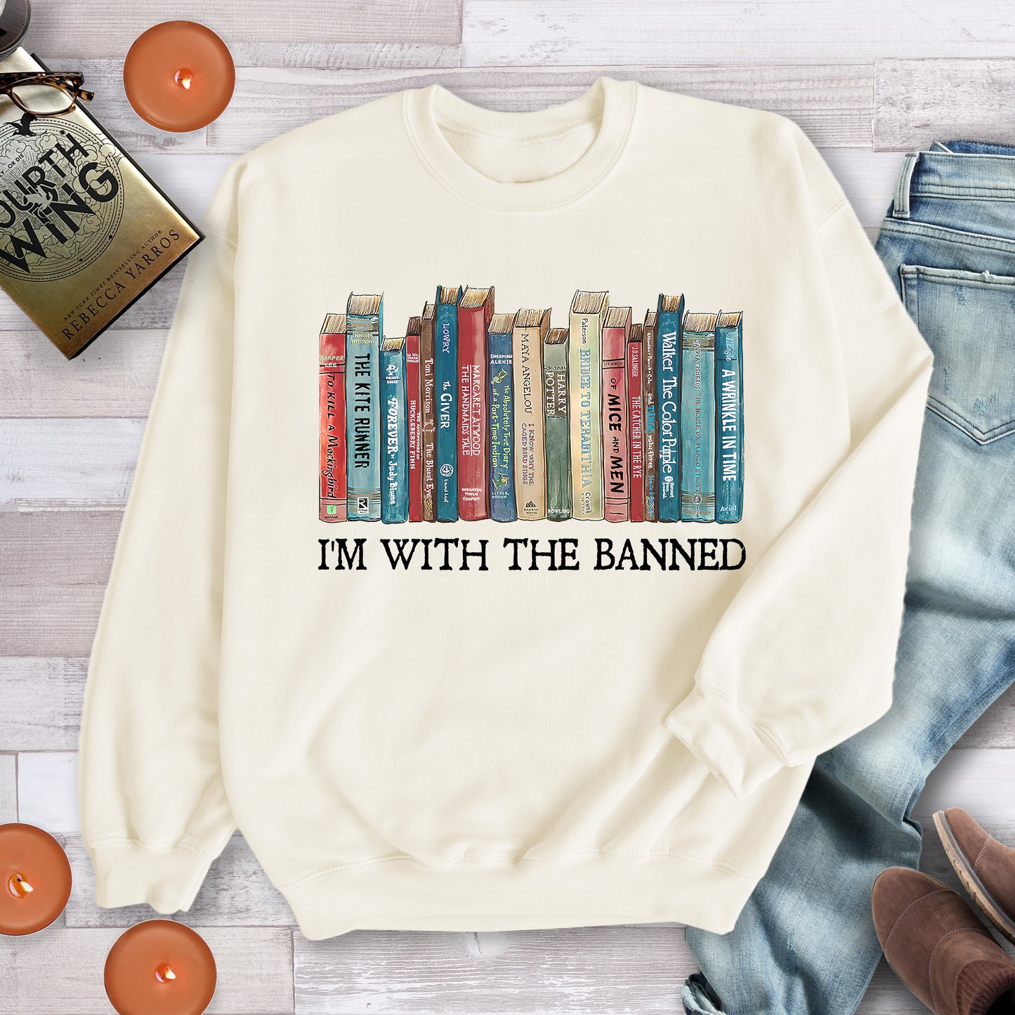 I’m With the Banned Sweatshirt – Book Banning Awareness Crewneck or Hoodie for Readers