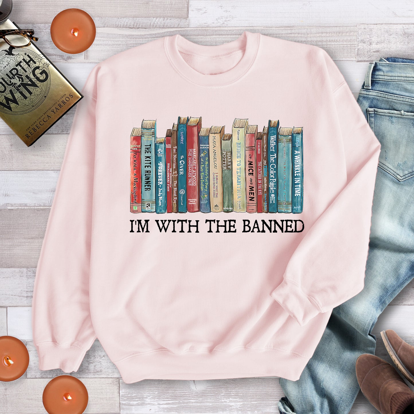 I’m With the Banned Sweatshirt – Book Banning Awareness Crewneck or Hoodie for Readers