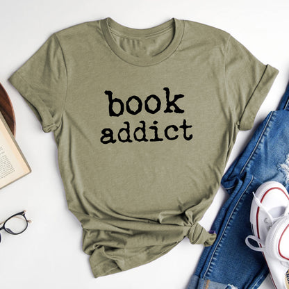 Book Addict T-Shirt - Cute Graphic Tee for Book Lovers