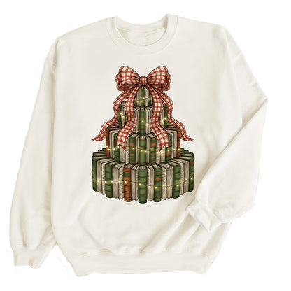 Book Tree Christmas Sweatshirt – Cozy Holiday Book Lover Sweater