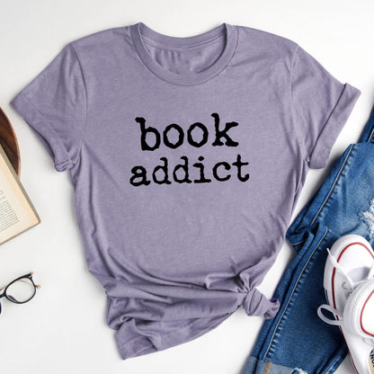 Book Addict T-Shirt - Cute Graphic Tee for Book Lovers