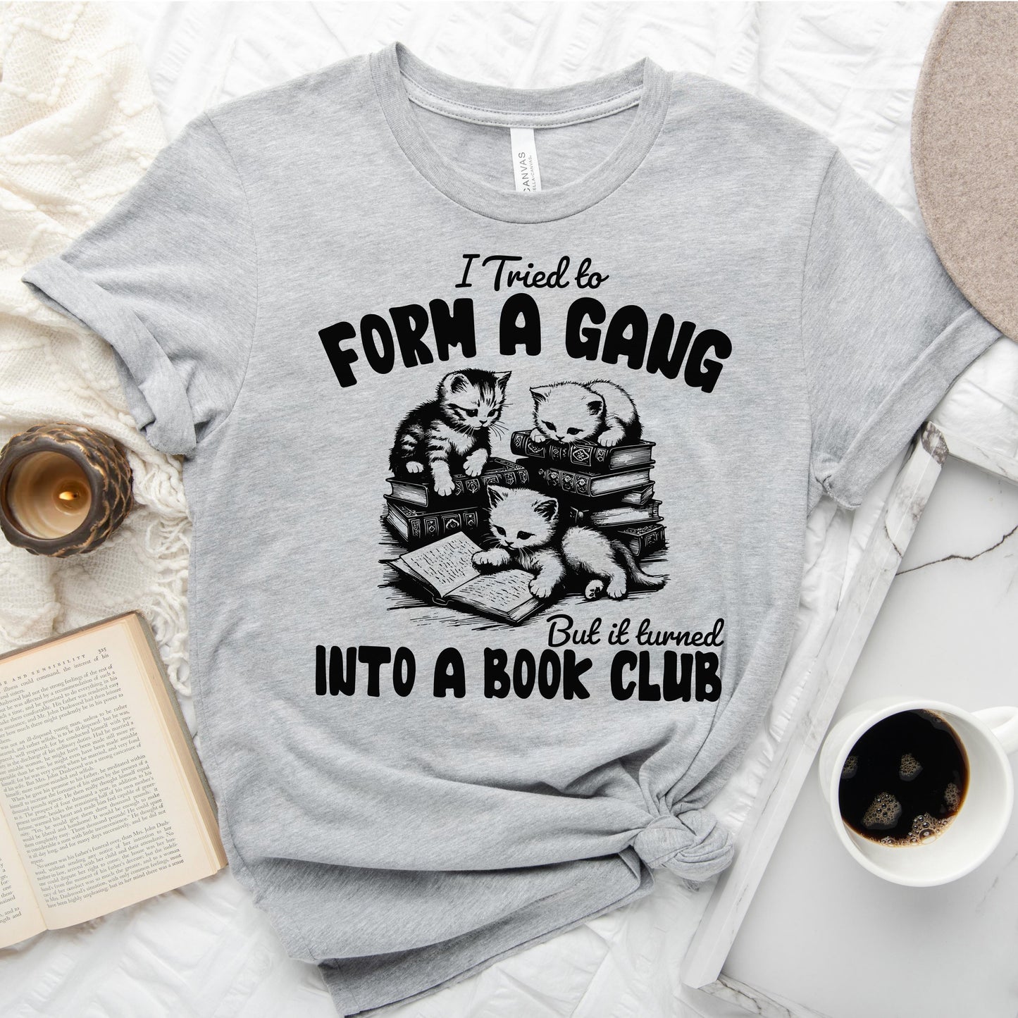 Cat Gang Turned Book Club T-Shirt