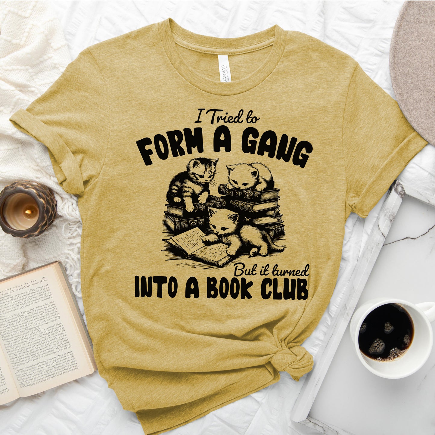 Cat Gang Turned Book Club T-Shirt
