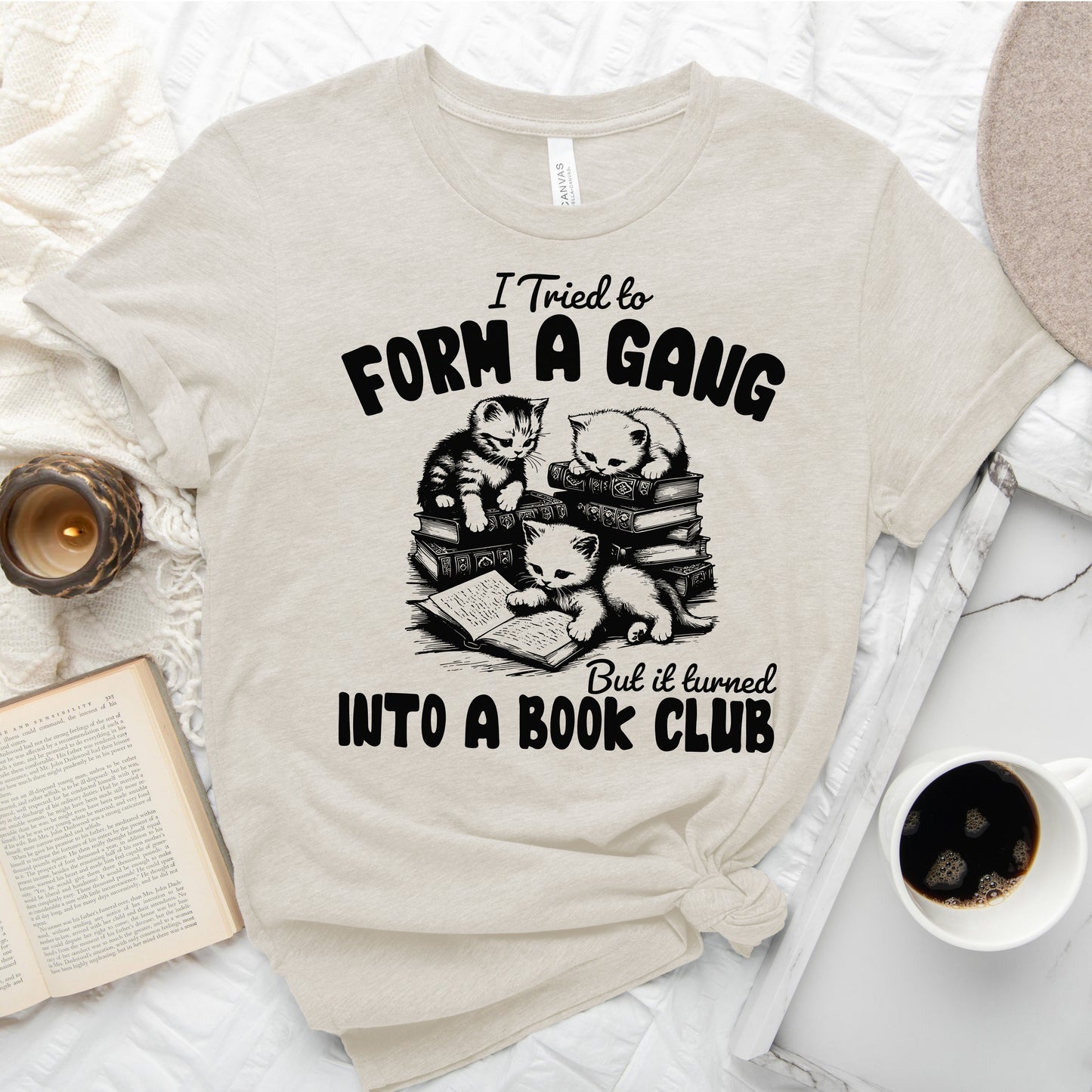 Cat Gang Turned Book Club T-Shirt