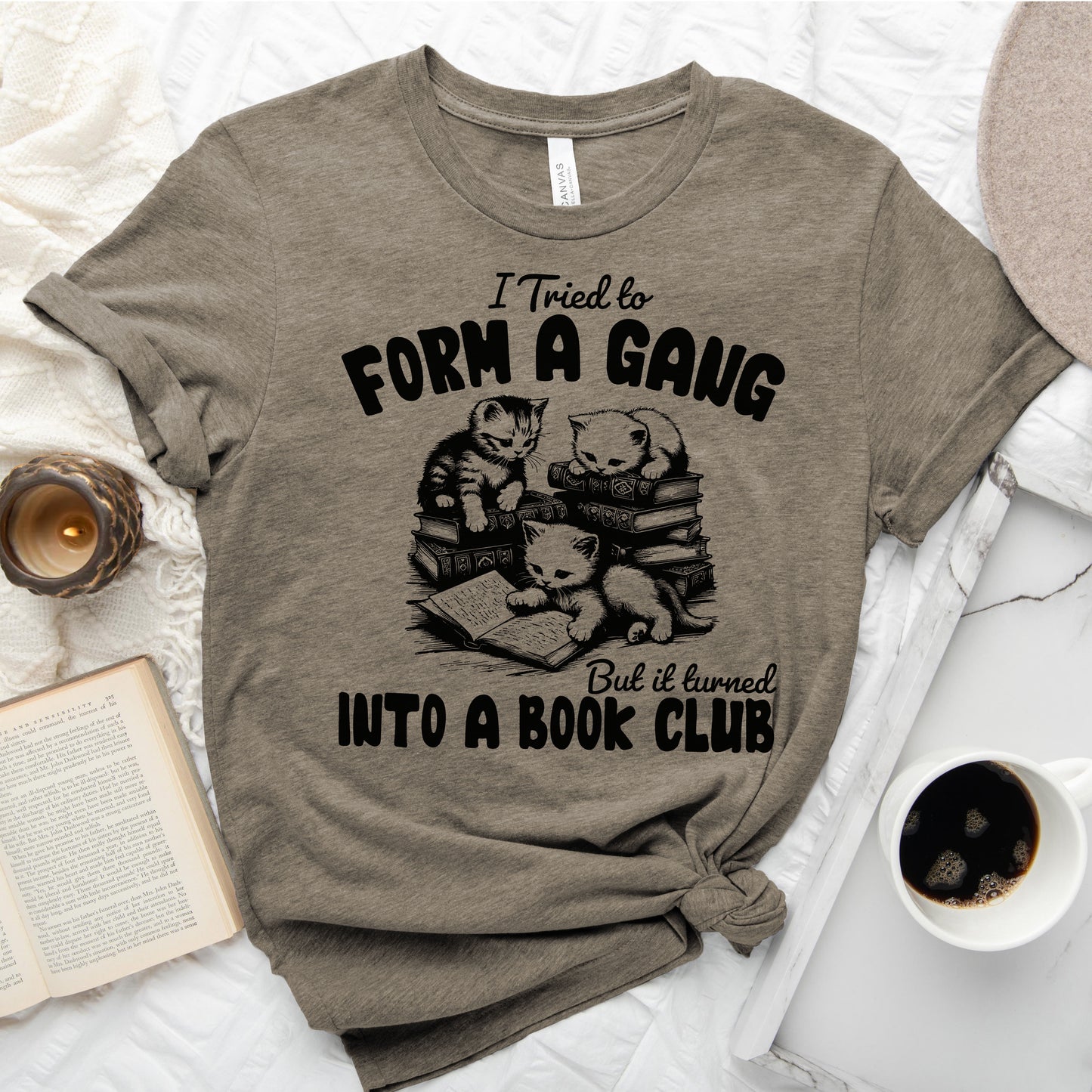 Cat Gang Turned Book Club T-Shirt