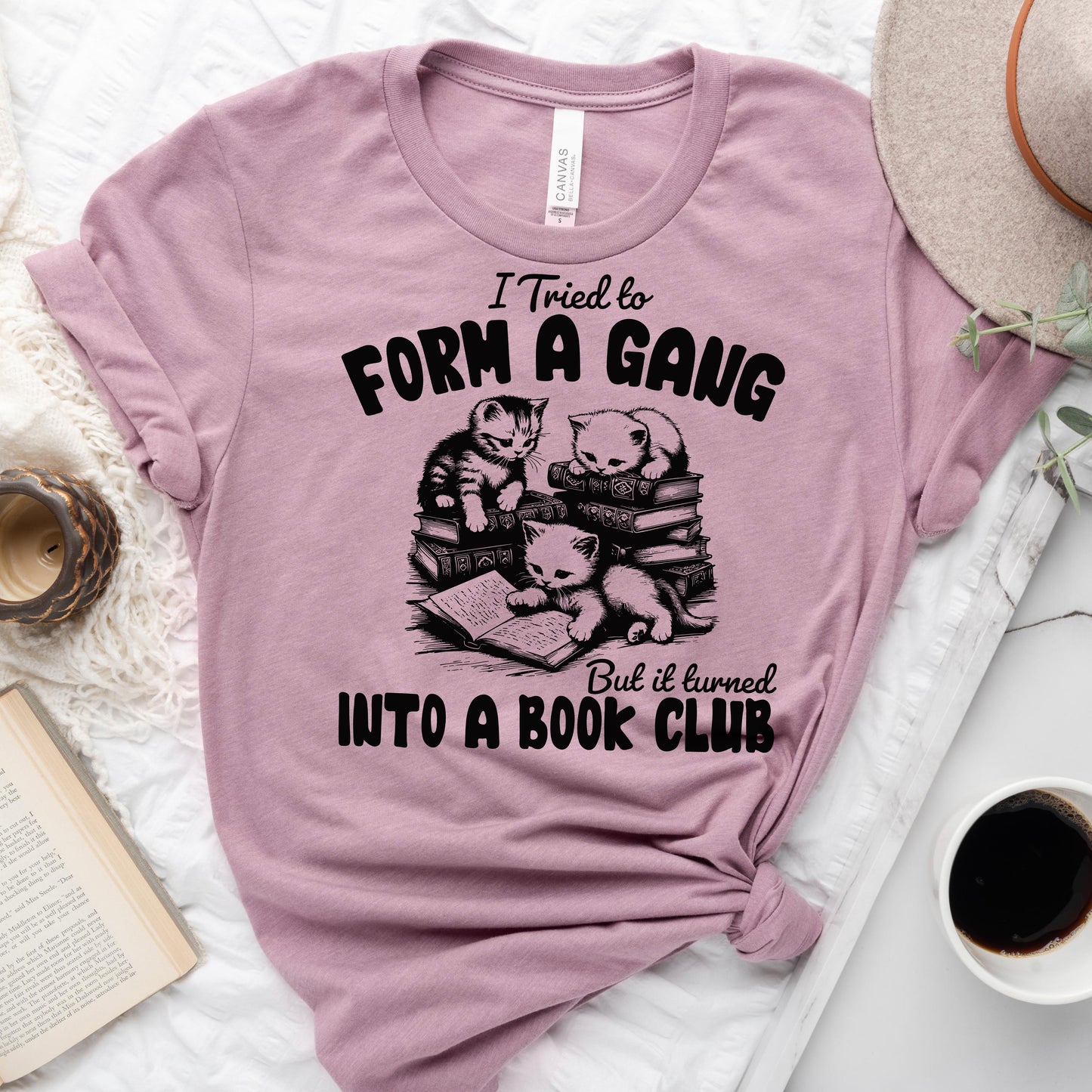 Cat Gang Turned Book Club T-Shirt