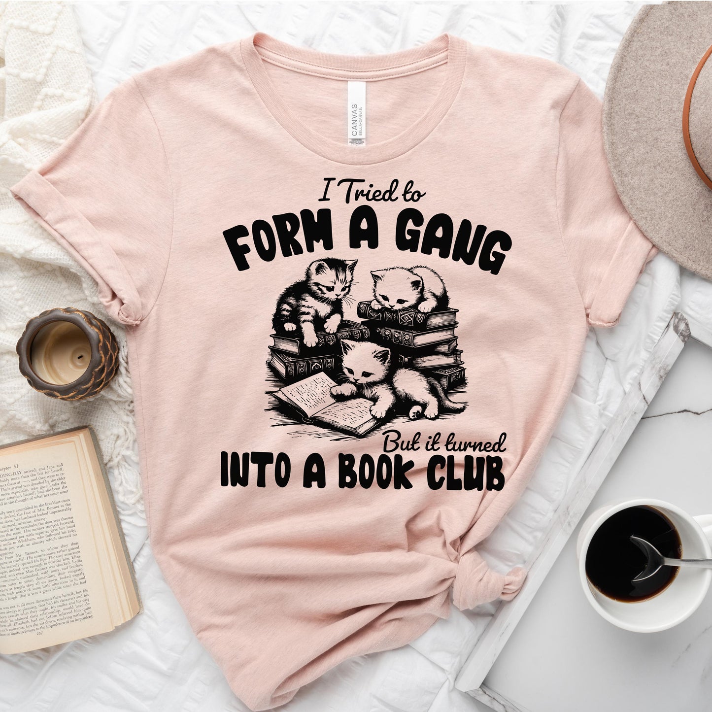 Cat Gang Turned Book Club T-Shirt