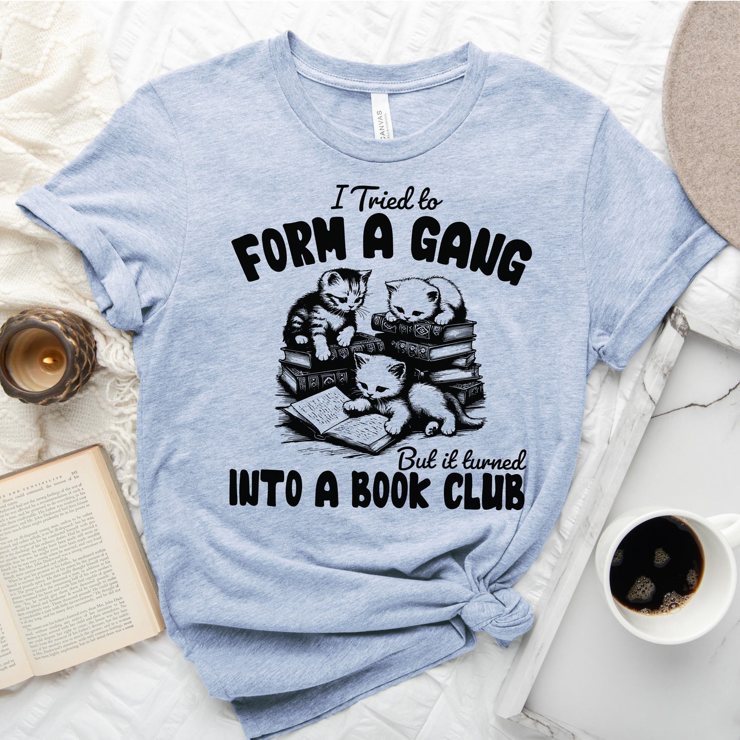 Cat Gang Turned Book Club T-Shirt