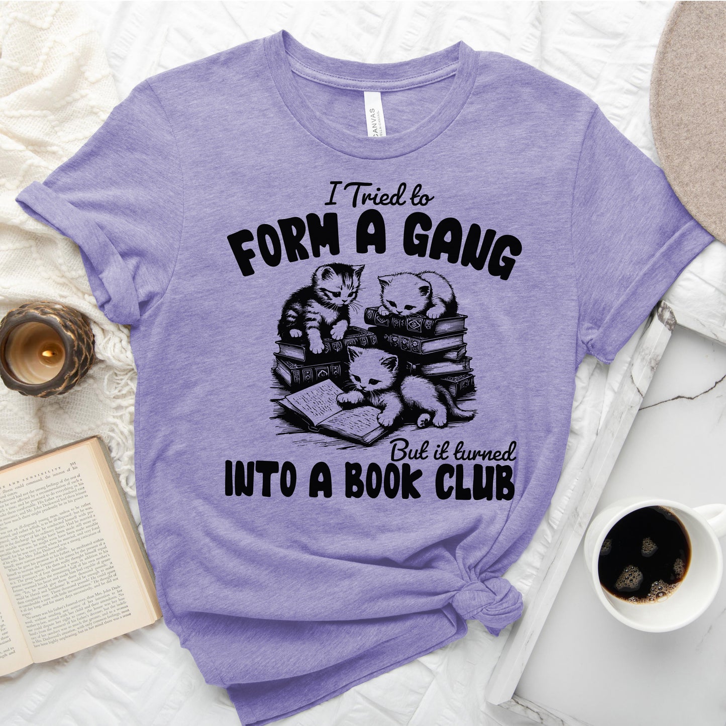 Cat Gang Turned Book Club T-Shirt