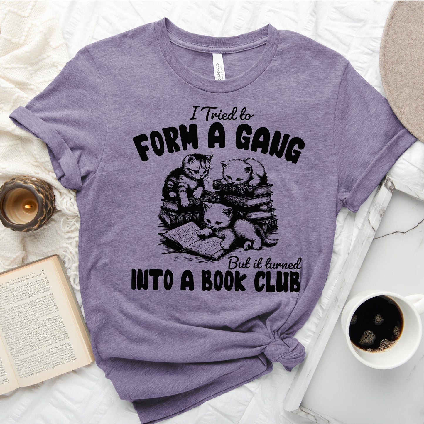Cat Gang Turned Book Club T-Shirt