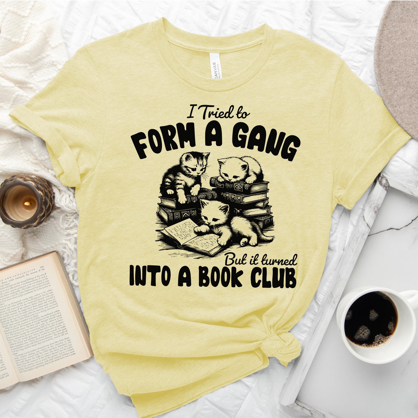 Cat Gang Turned Book Club T-Shirt