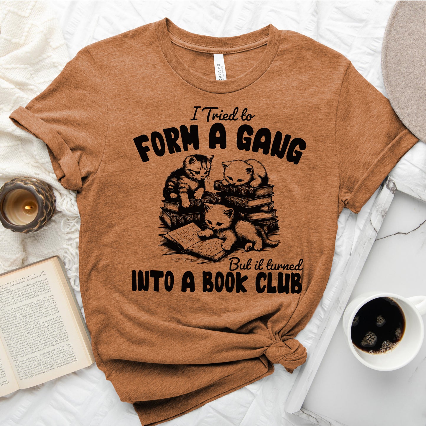 Cat Gang Turned Book Club T-Shirt