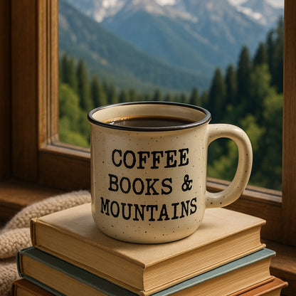 Coffee Books & Mountains Heavy