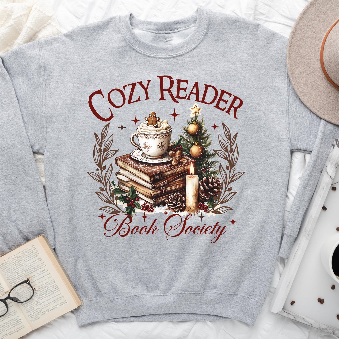 Cozy Reader Book Society – Christmas Sweatshirt