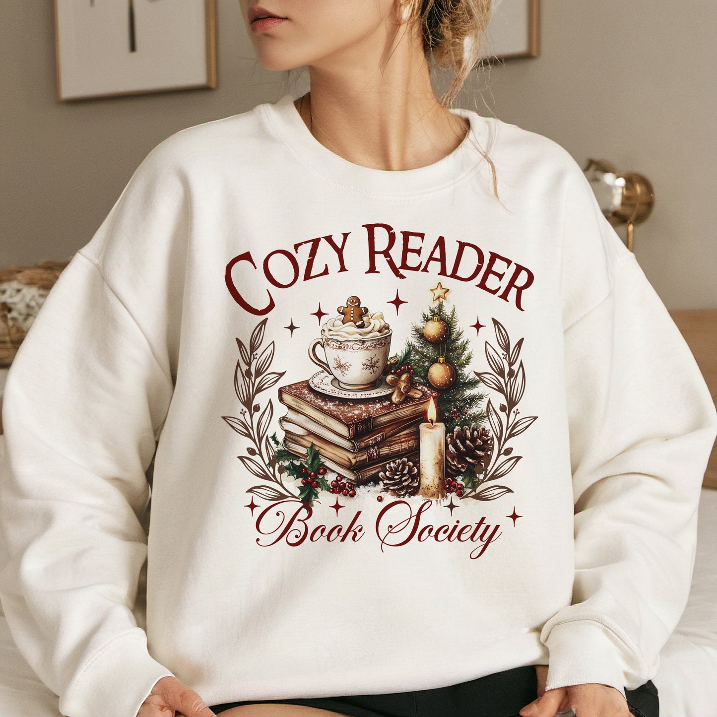 Cozy Reader Book Society – Christmas Sweatshirt