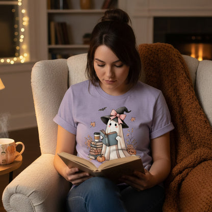 Ghost Reader Cute Halloween T-Shirt
