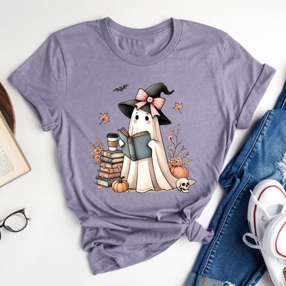 Ghost Reader Cute Halloween T-Shirt
