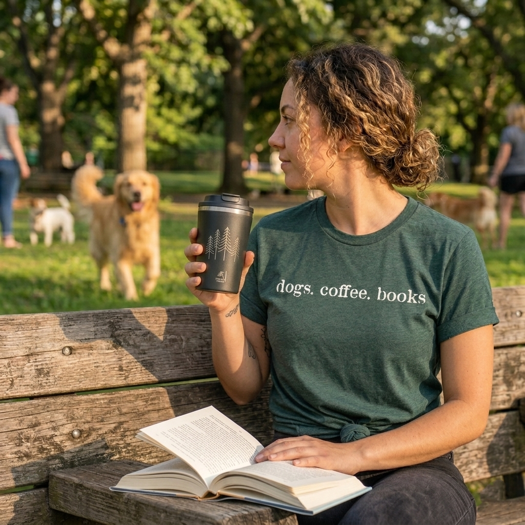 Dogs Coffee Books Shirt – Book Lover | Dog Lover Tee