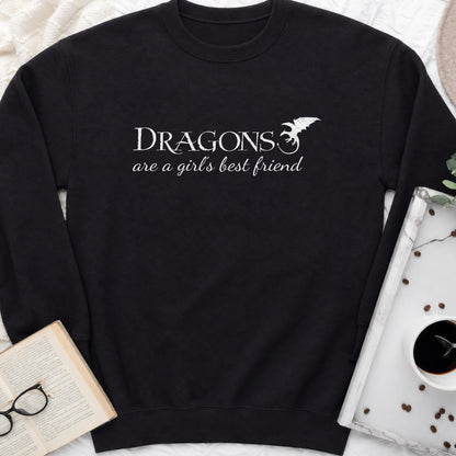 Dragons Are a Girl's Best Friend Sweatshirt or Hoodie, Fantasy Reader Crewneck