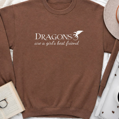 Dragons Are a Girl's Best Friend Sweatshirt or Hoodie, Fantasy Reader Crewneck