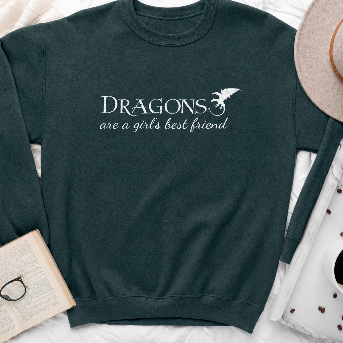 Dragons Are a Girl's Best Friend Sweatshirt or Hoodie, Fantasy Reader Crewneck