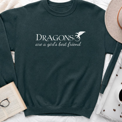 Dragons Are a Girl's Best Friend Sweatshirt or Hoodie, Fantasy Reader Crewneck