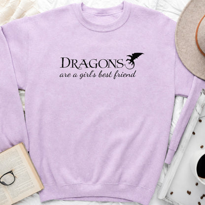 Dragons Are a Girl's Best Friend Sweatshirt or Hoodie, Fantasy Reader Crewneck
