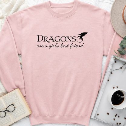 Dragons Are a Girl's Best Friend Sweatshirt or Hoodie, Fantasy Reader Crewneck