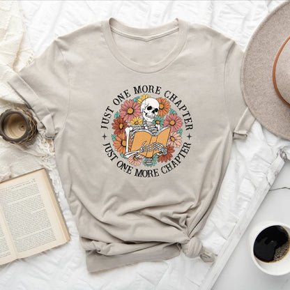Just One More Chapter Skeleton Bookish Tee
