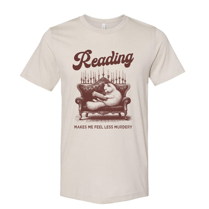 Reading Makes me Less Murdery Posh Cat Book T-Shirt