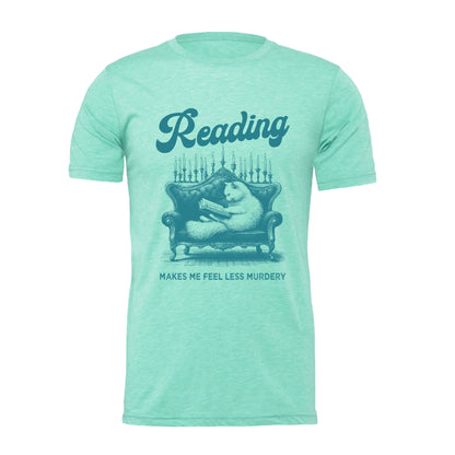 Reading Makes me Less Murdery Posh Cat Book T-Shirt