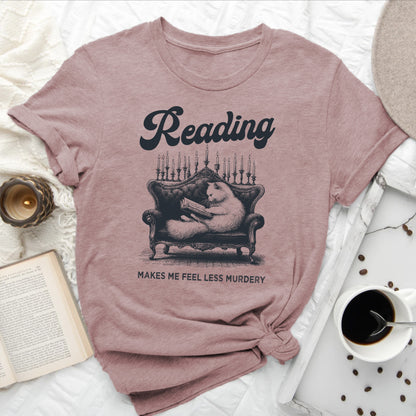 Reading Makes me Less Murdery Posh Cat Book T-Shirt