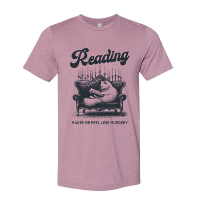 Reading Makes me Less Murdery Posh Cat Book T-Shirt