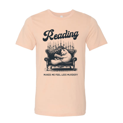Reading Makes me Less Murdery Posh Cat Book T-Shirt