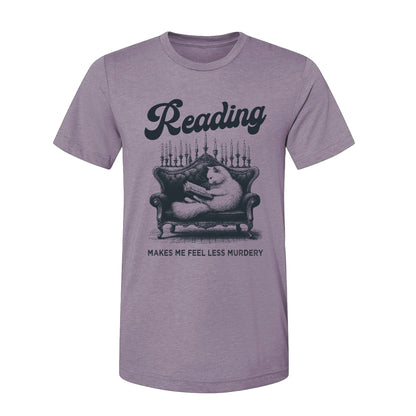 Reading Makes me Less Murdery Posh Cat Book T-Shirt