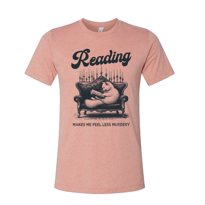 Reading Makes me Less Murdery Posh Cat Book T-Shirt